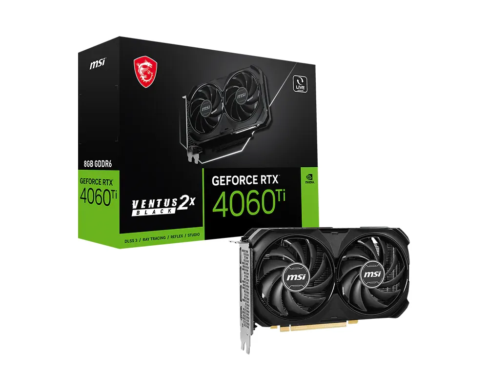 Card màn hình MSI RTX 4060 Ti Ventus 2X Black 8GB